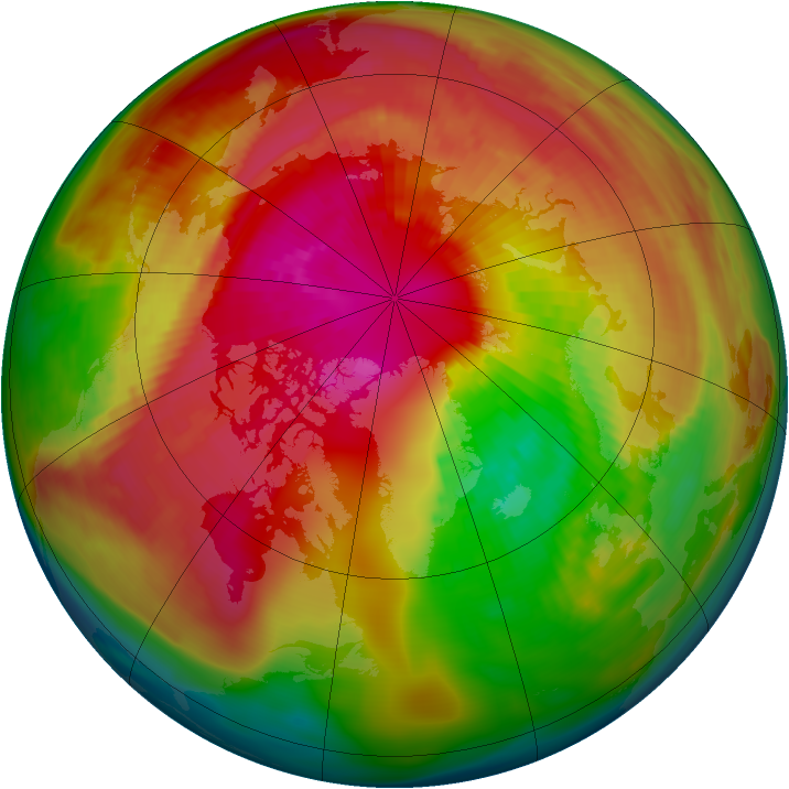 Arctic ozone map for 18 March 1980